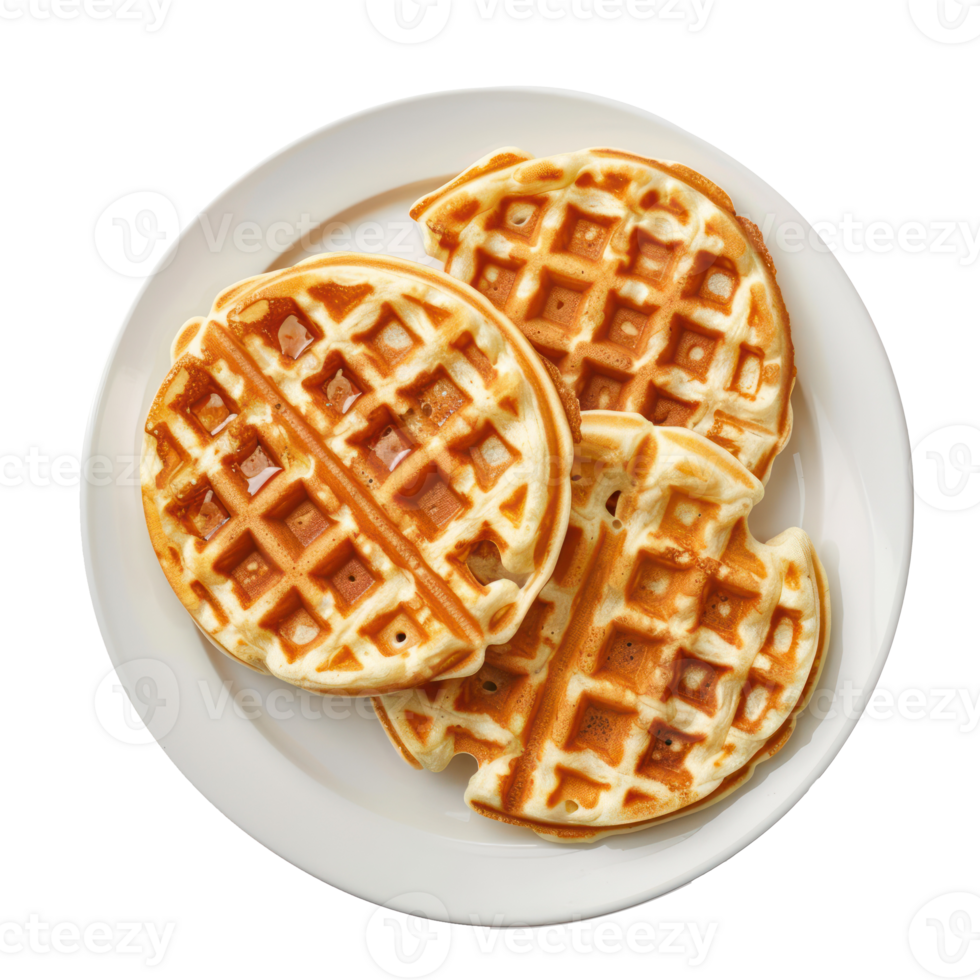 waffles on a plate with a white background png