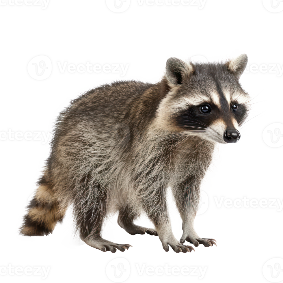 a raccoon standing on a transparency background png