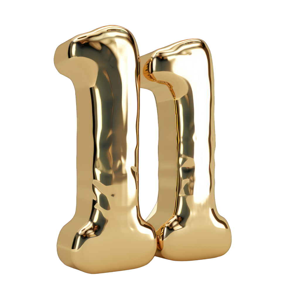 Foil helium balloon number 11 no background png