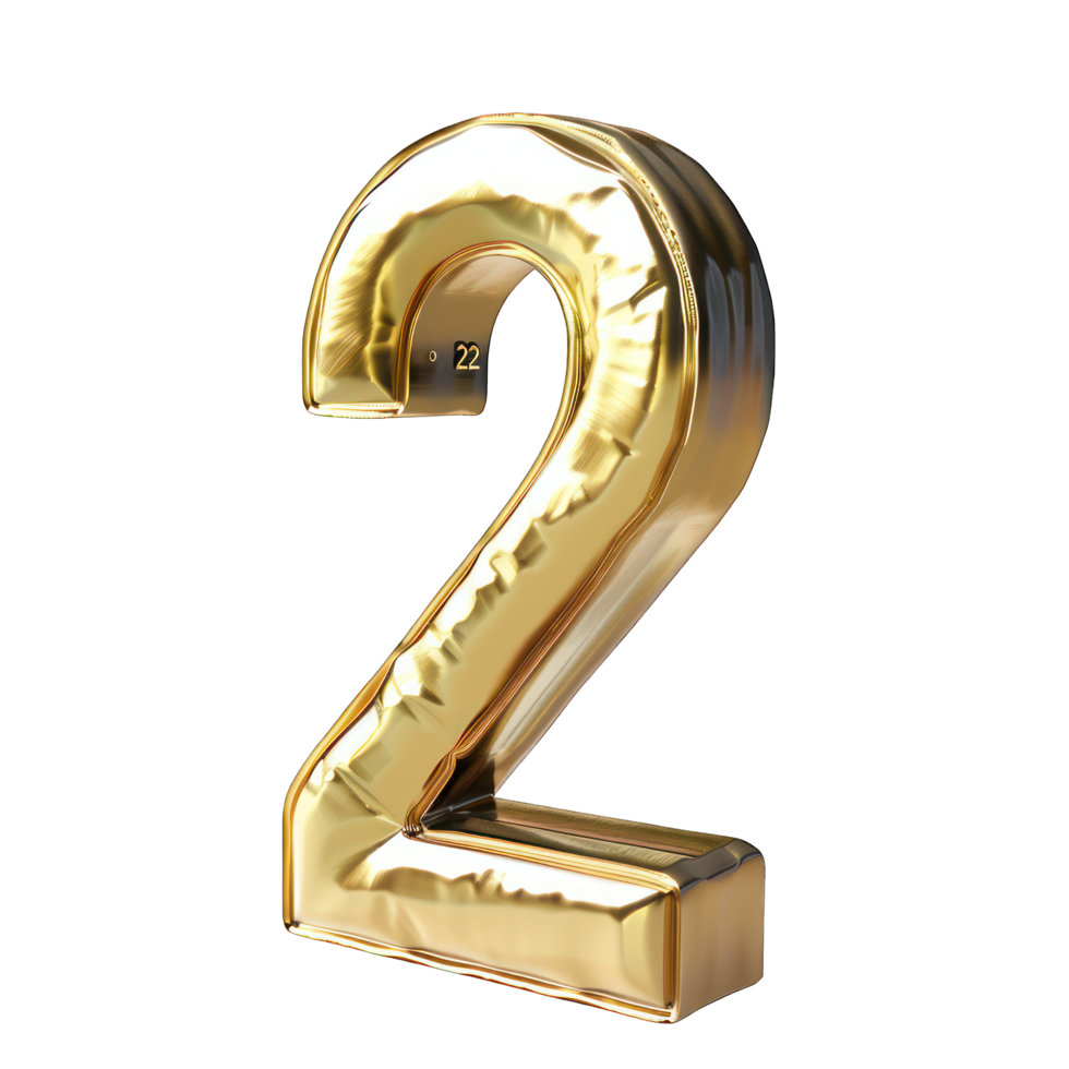 Foil helium balloon number 2 no background png