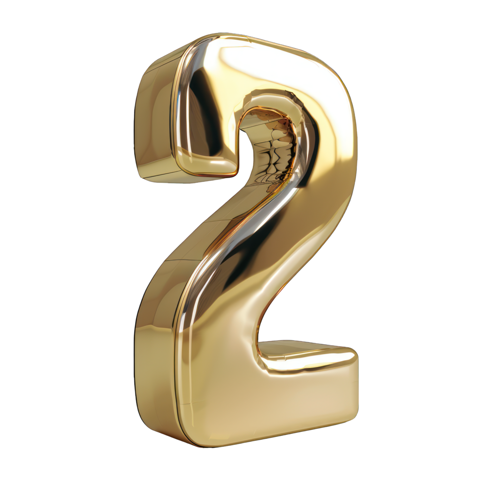 Foil helium balloon number 2 no background png