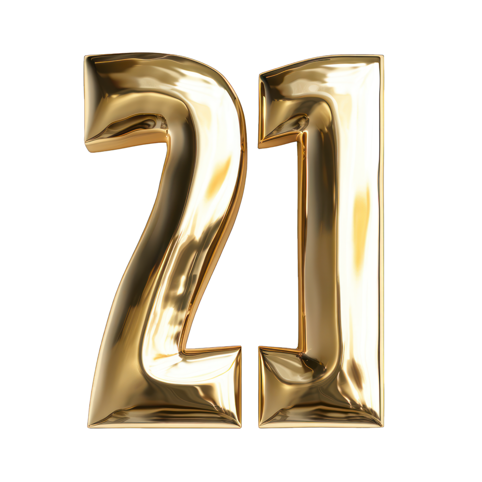 Foil helium balloon number 21 no background png