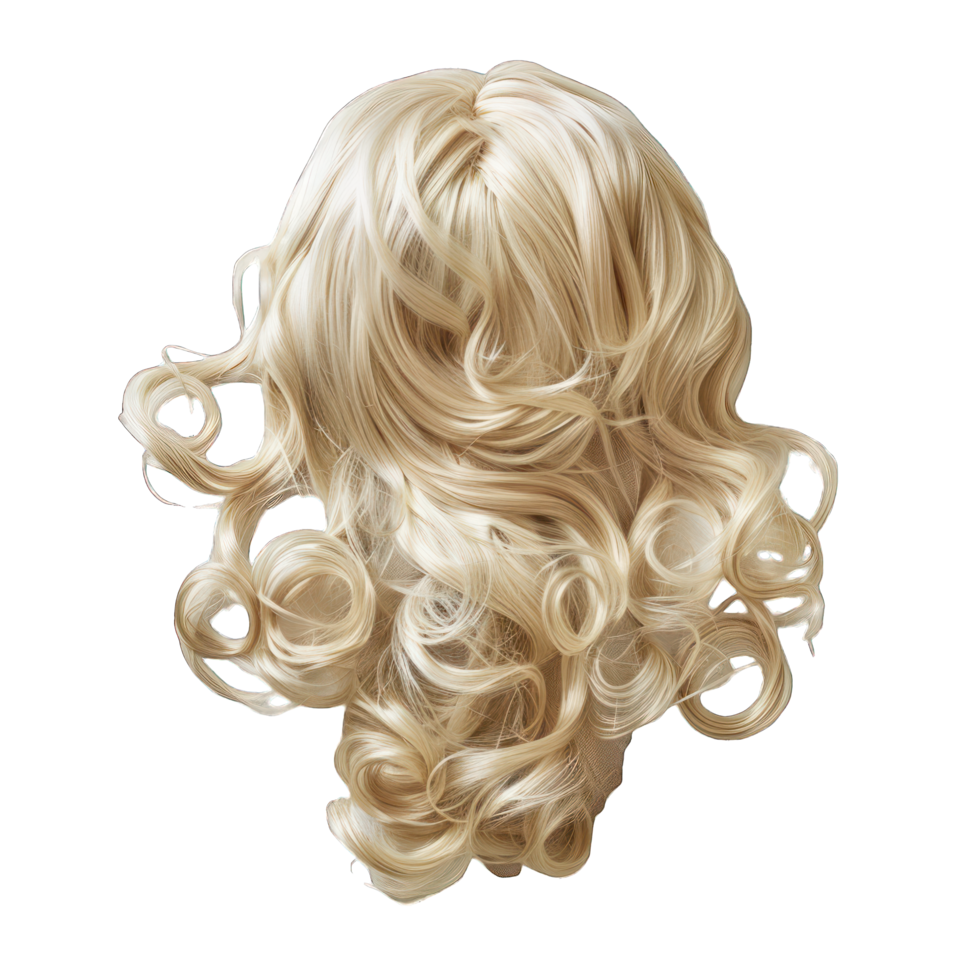 woman off white hair wig transparent background png