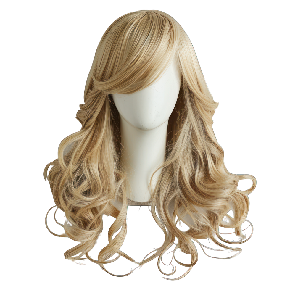 woman off white hair wig transparent background png