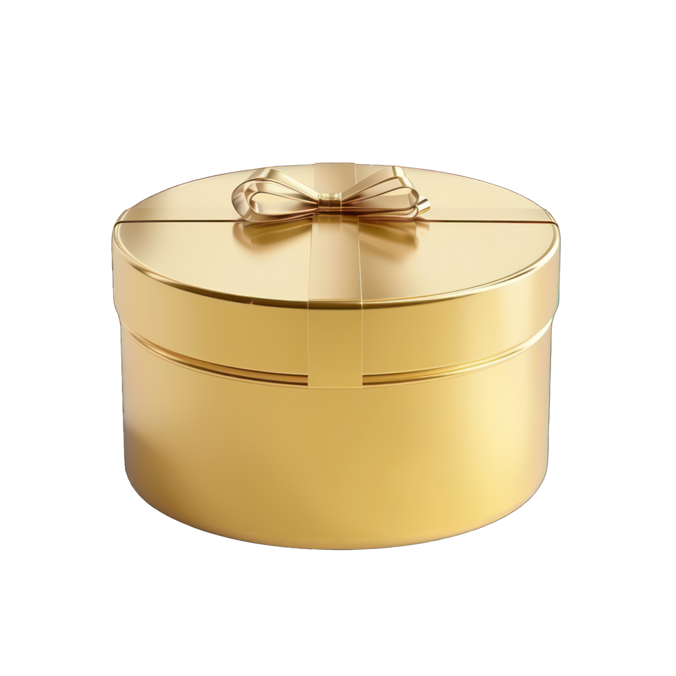 a golden gift tied with ribbon transparent background png