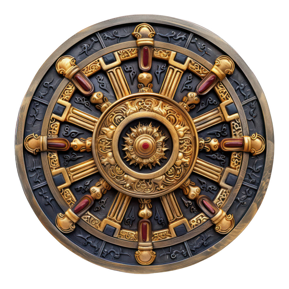 golden decorated wheel transparent background png