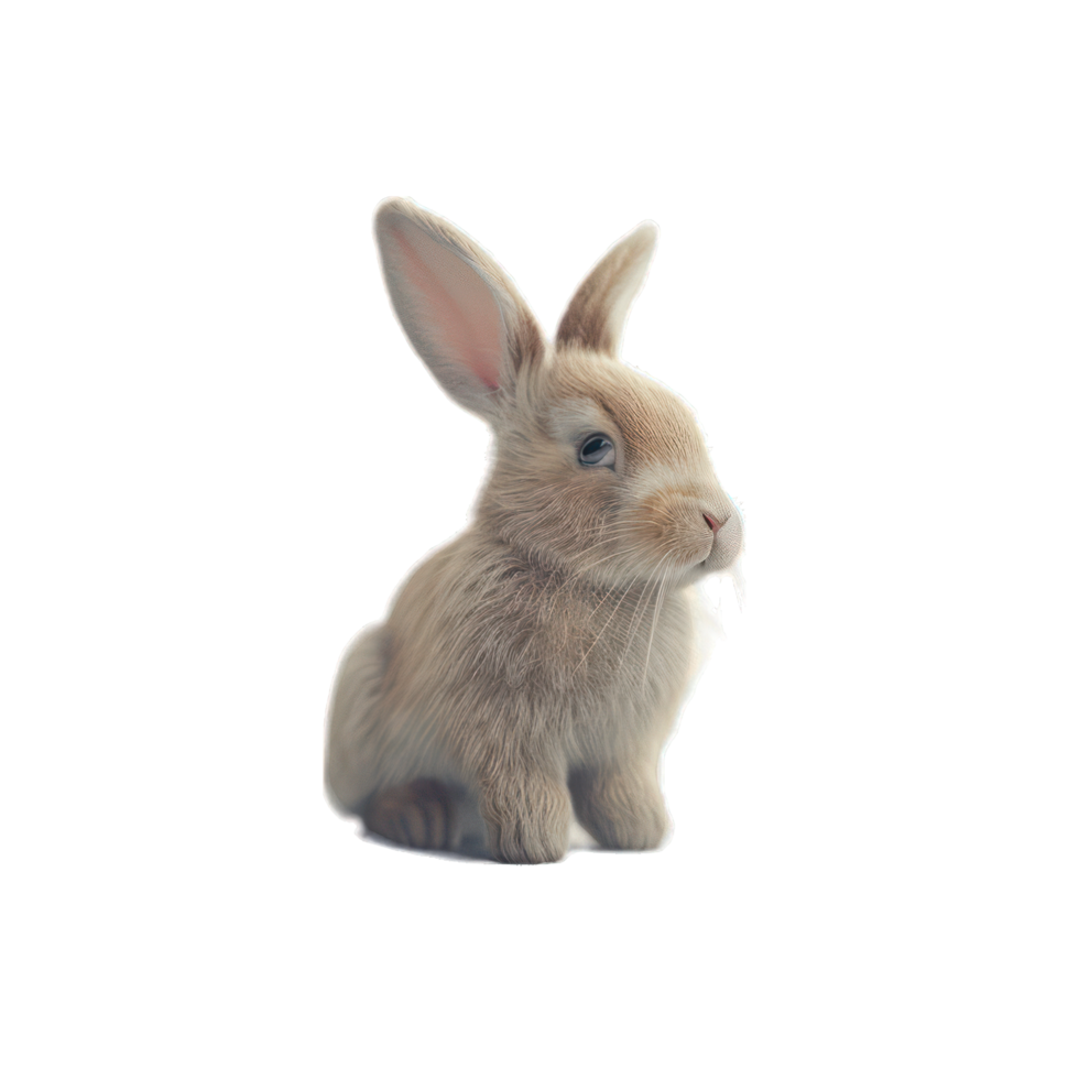 cute little brown rabbit transparent background png