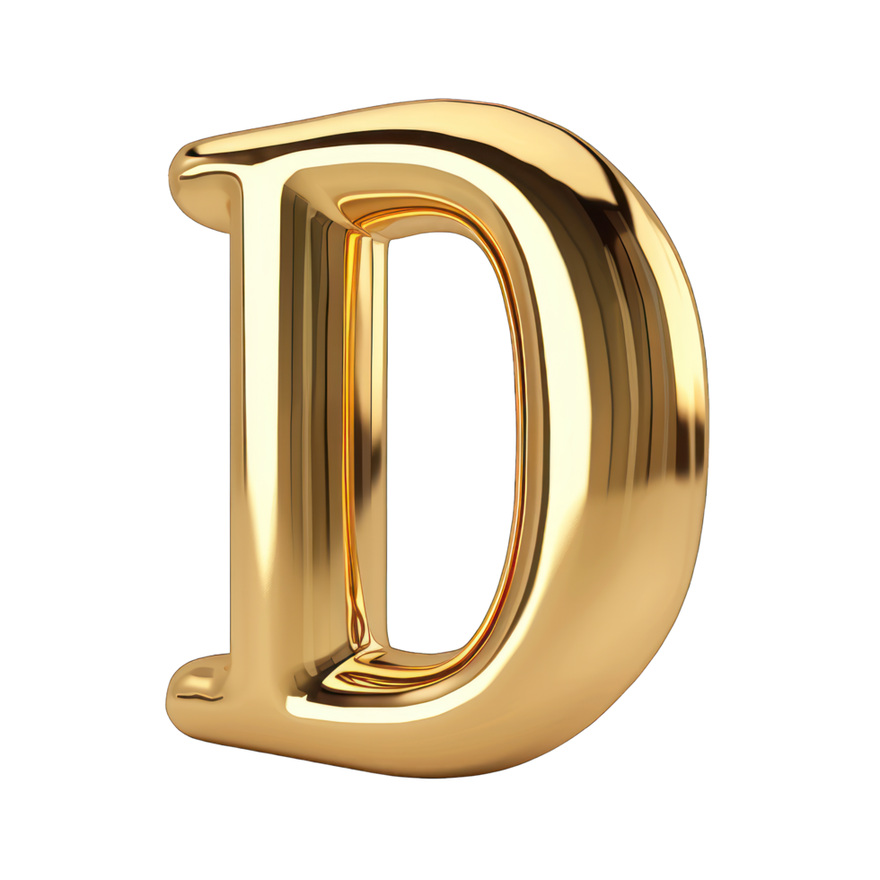 golden solid D transparent background png