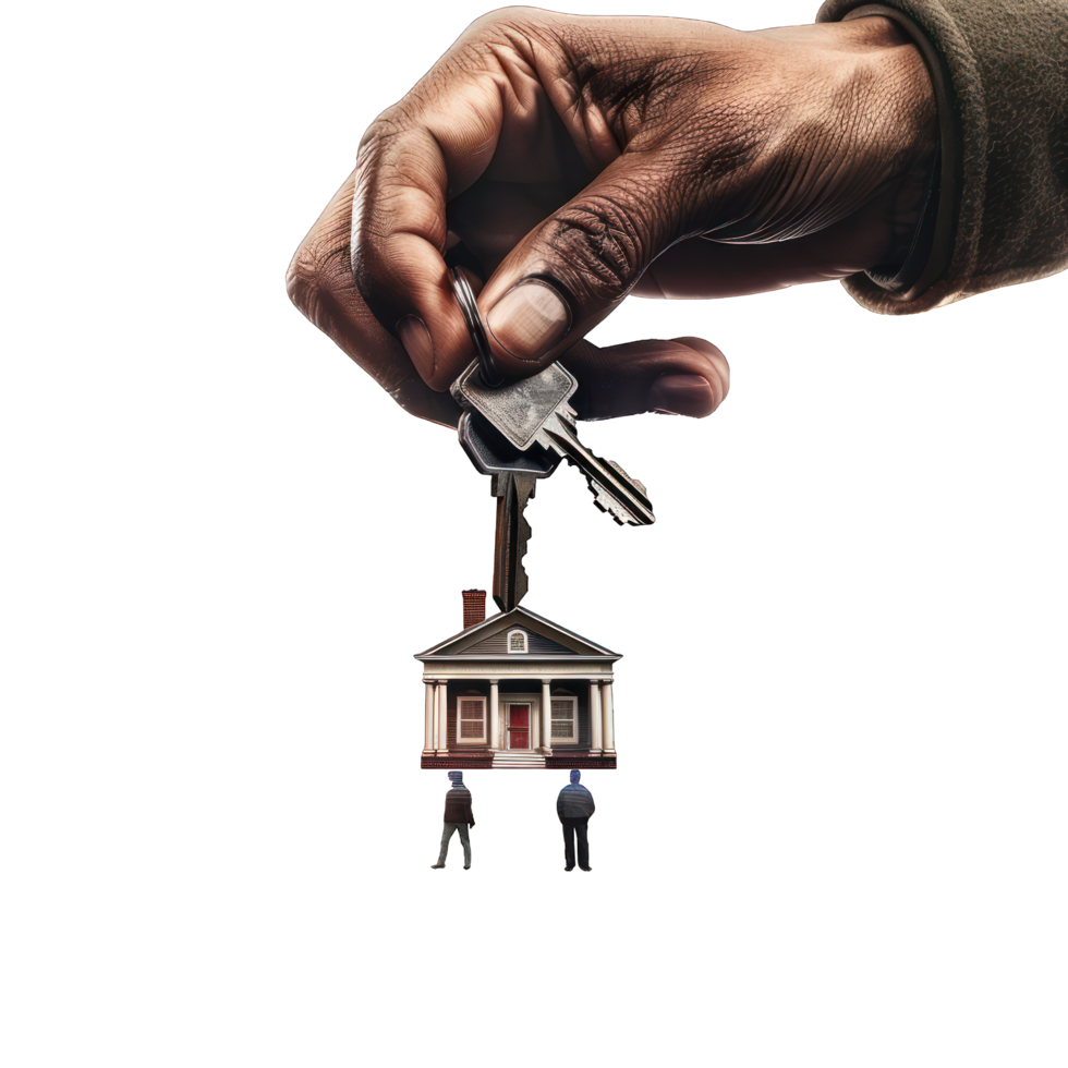 key in a man's hand transparent background png