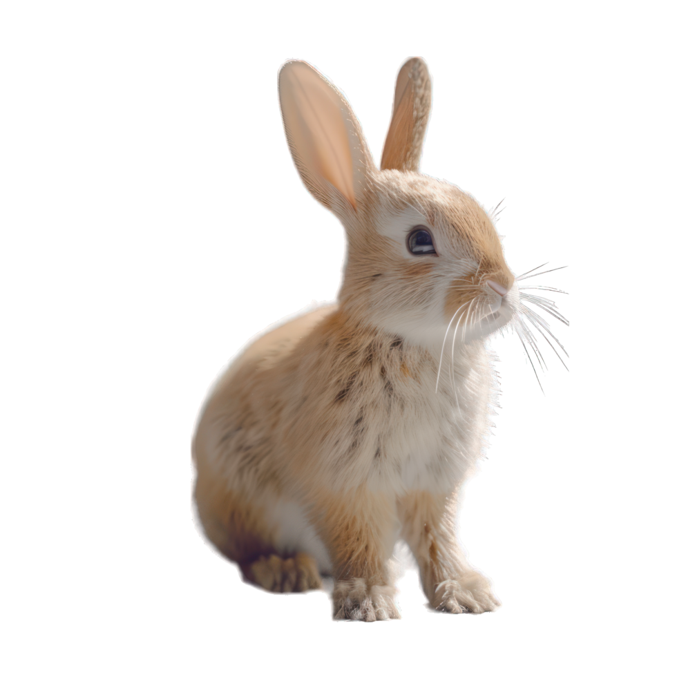 cute little brown rabbit transparent background png