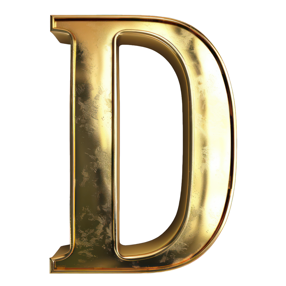 golden solid D transparent background png
