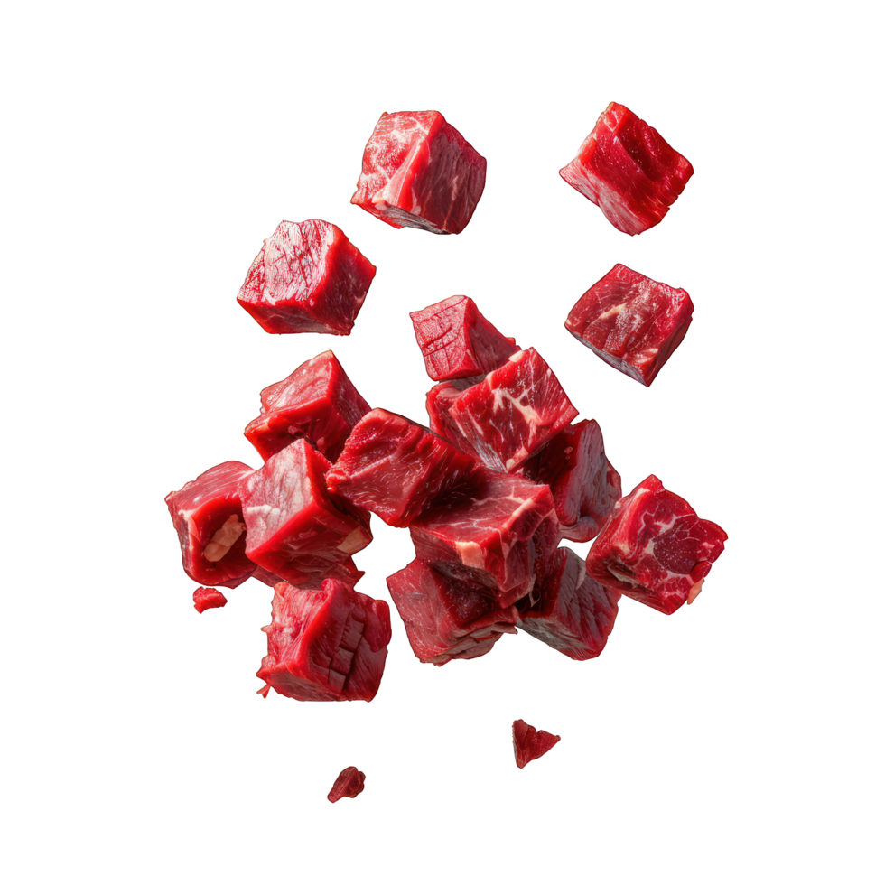 red meat cubes transparent background png