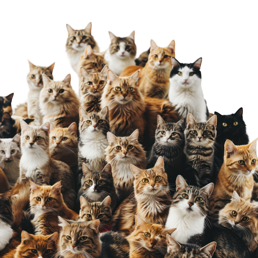 myriads of cats transparent background png