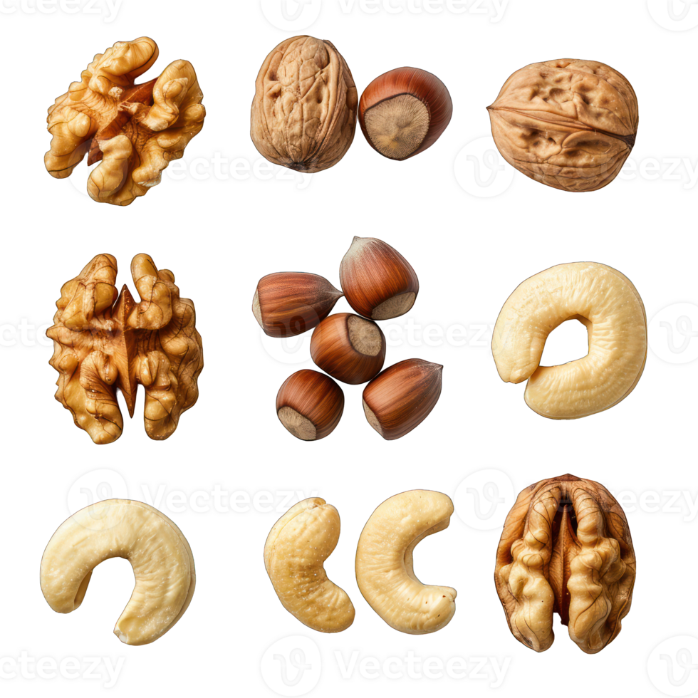 collection of dry fruits transparent background png