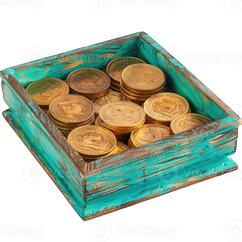 gold coins in bowl transparent background png