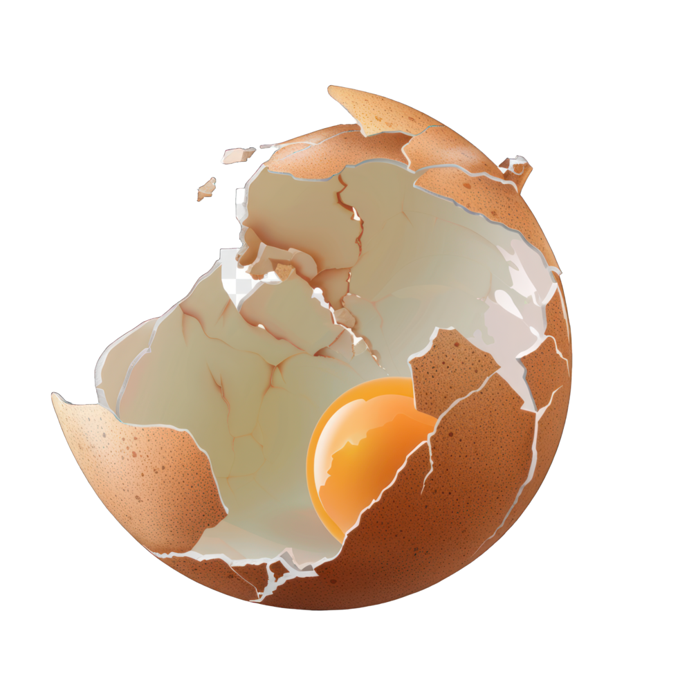 broken egg with yolk transparent background png