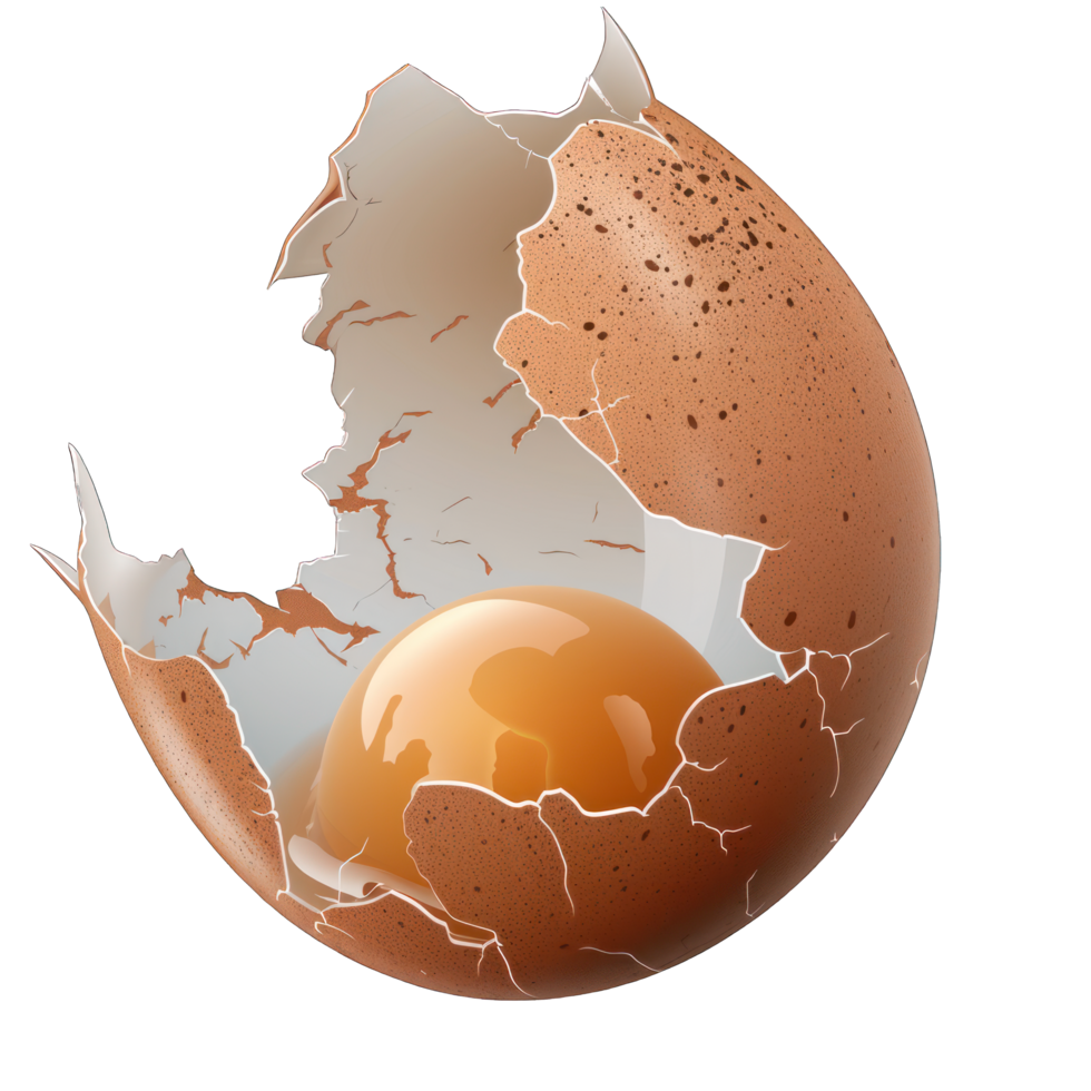 broken egg with yolk transparent background png