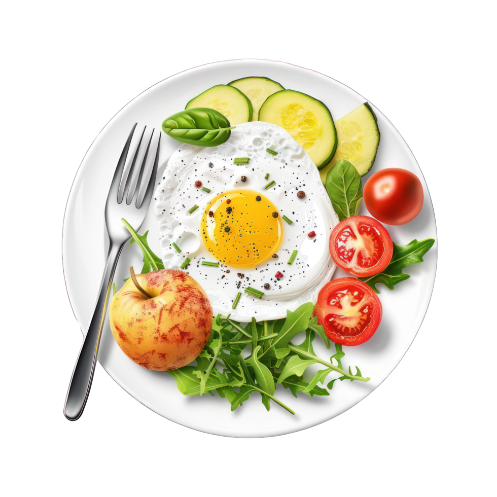 delicioso saudável Comida em prato transparente fundo png