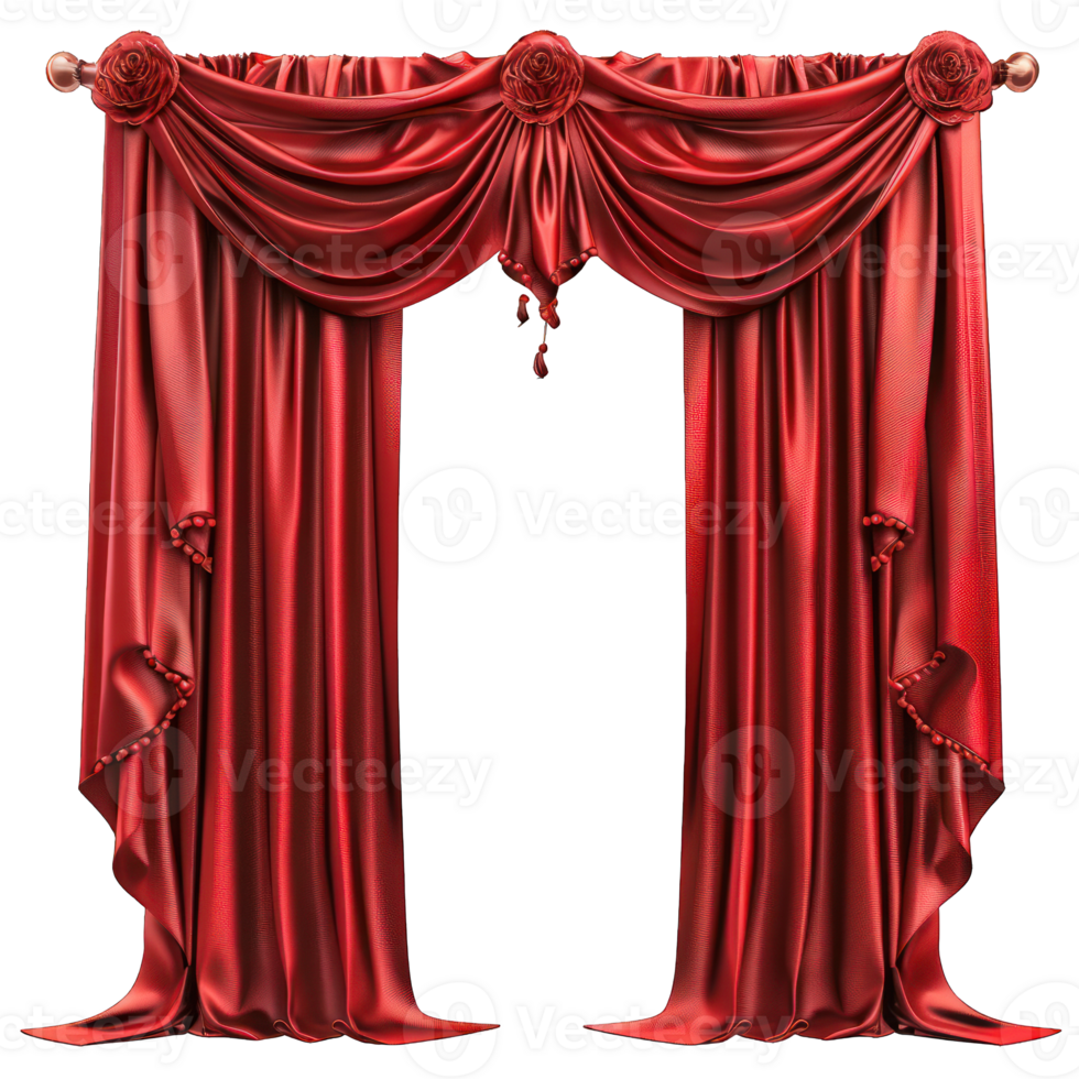 stylish red curtain transparent background png