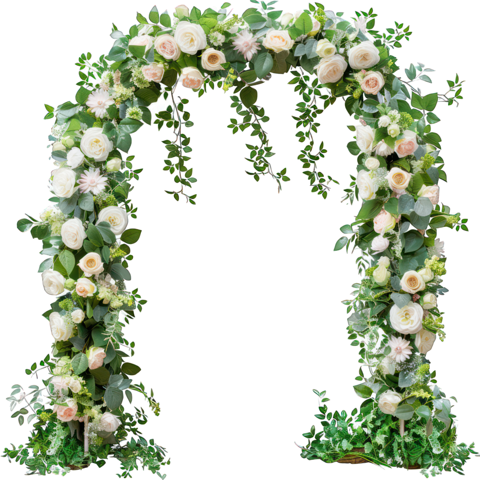 wedding entrance made of flowers transparent background png