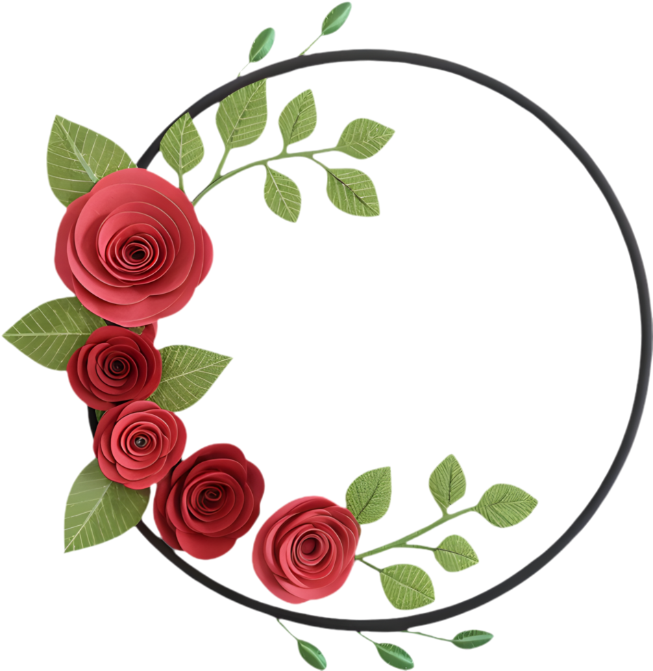 Floral circular frame perfect for enhancing creative design projects. . png