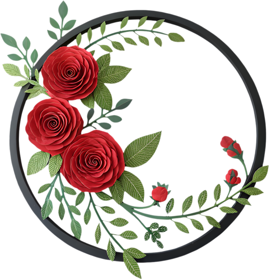 Add elegance with a beautiful circular floral frame design. . png