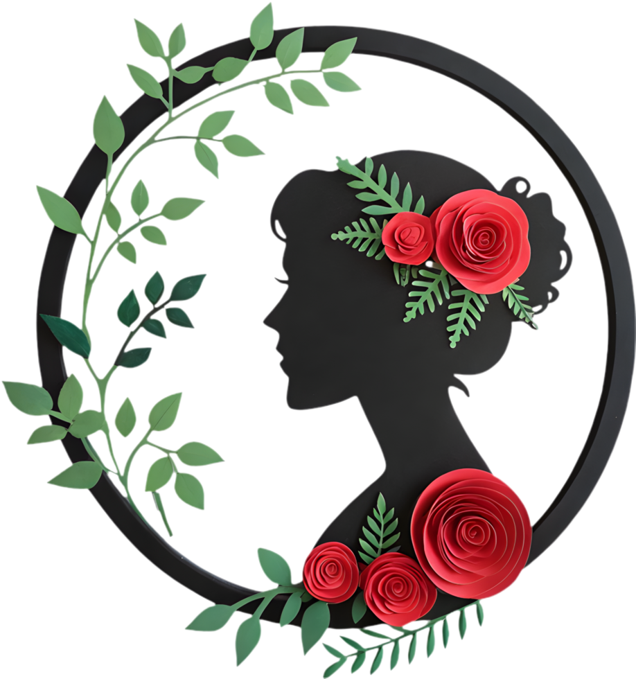 Beautiful circular floral frame enhances your creative design projects. . png