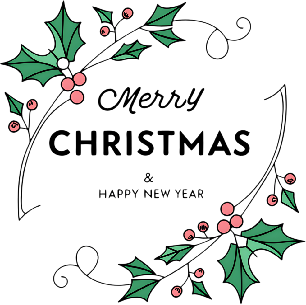 Sparkling holly berries elevate the charm of Christmas decorations. . png