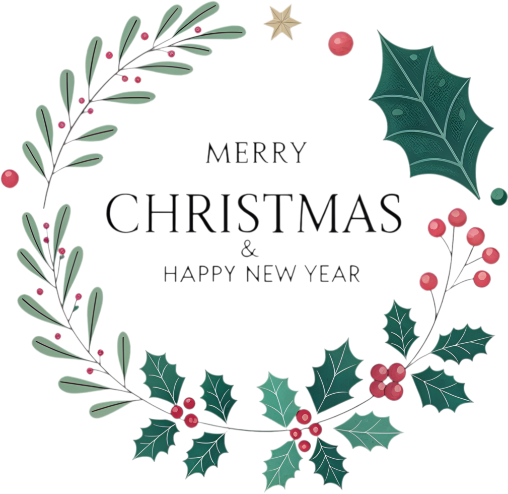 Sparkling Christmas elegance celebrated with holly berries festive decor. . png