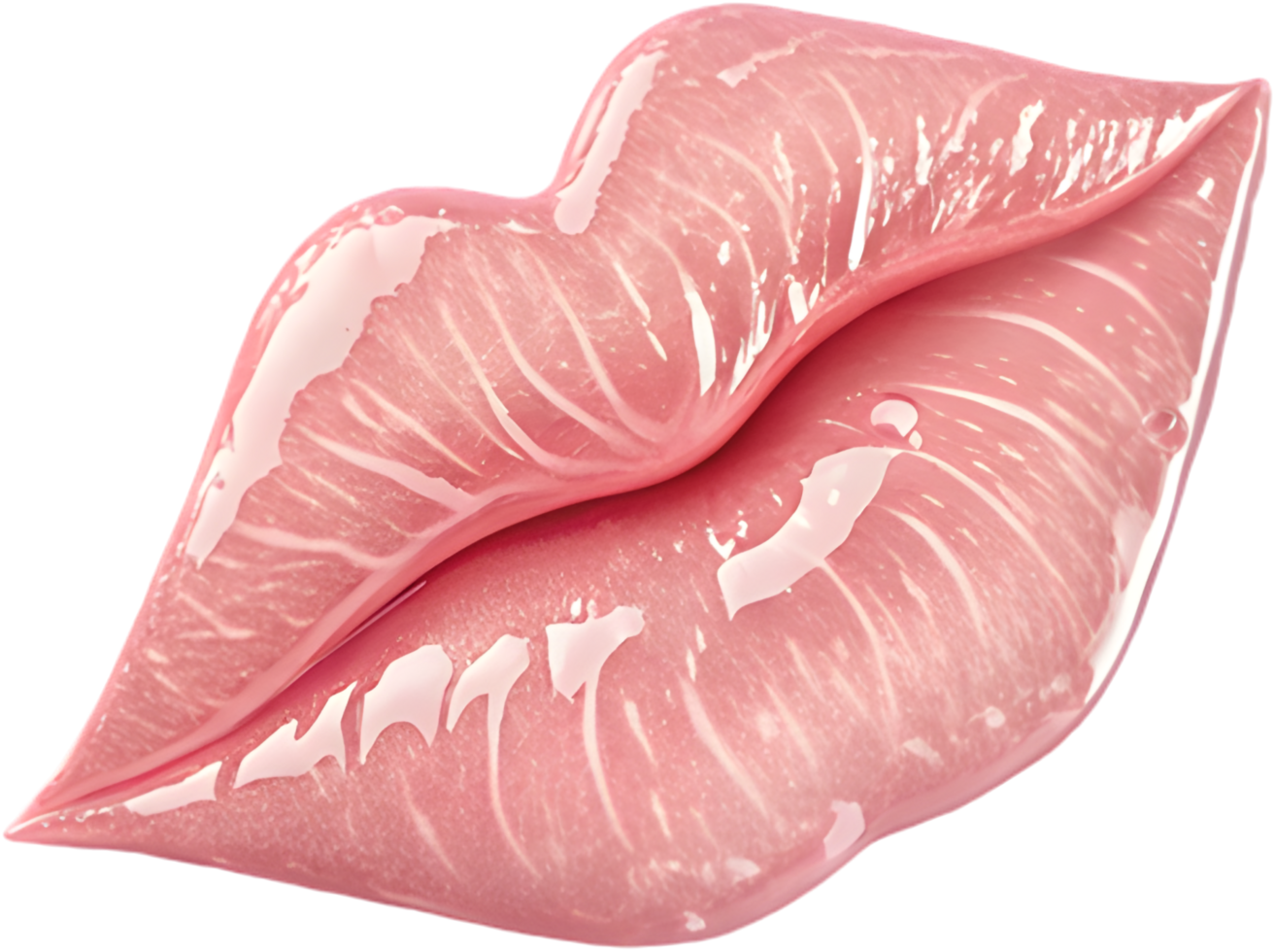 Delicate kiss mark expresses tender moments of colorful affection. . png