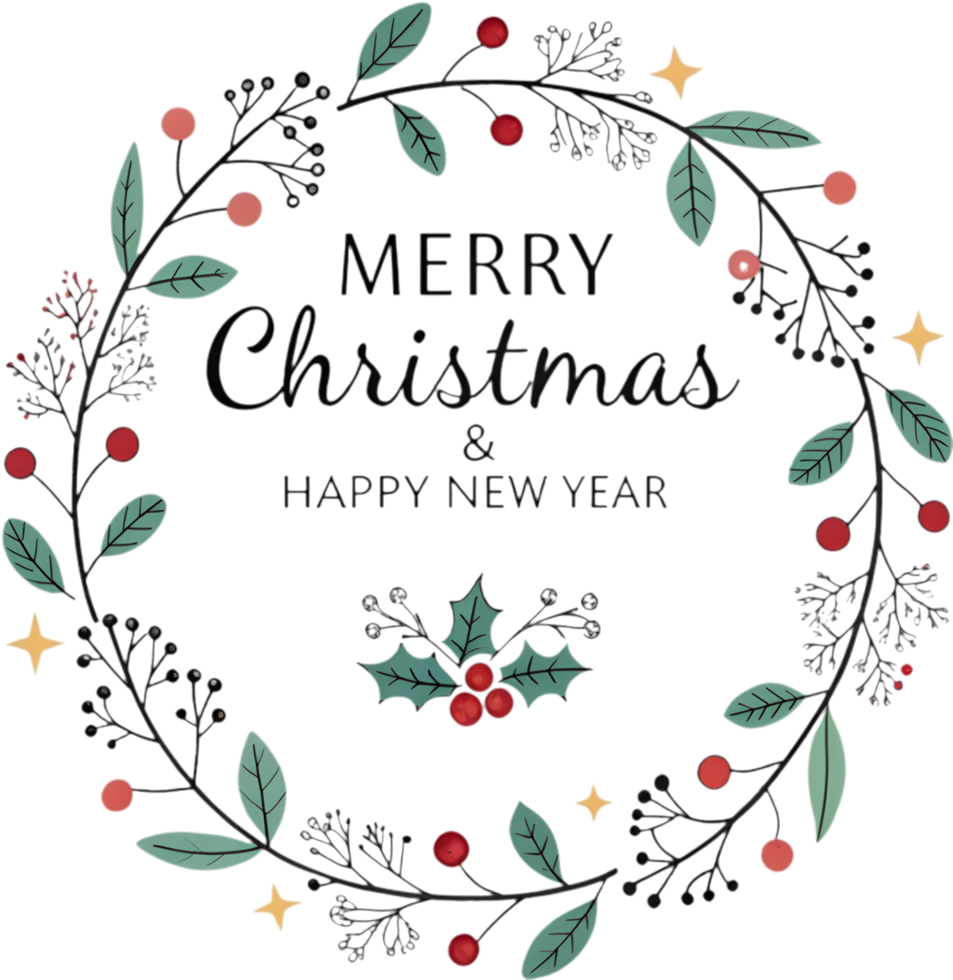 Festive charm abounds with holly berries sparkling Christmas decor. . png