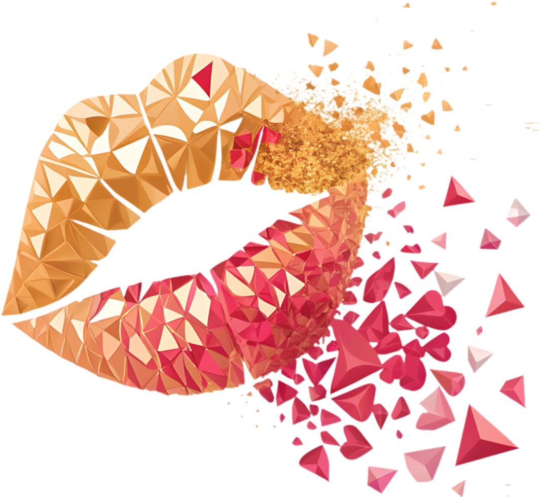 Intimate moments celebrated beautifully with a colorful kiss mark. . png