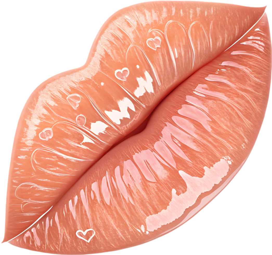 Tender affection captured perfectly with a colorful kiss mark. . png