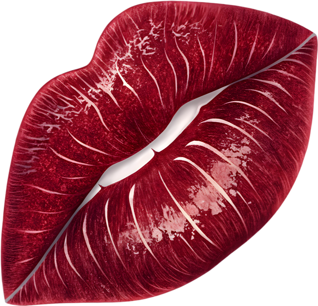 Intimate moments come alive in a delicate colorful kiss mark. . png