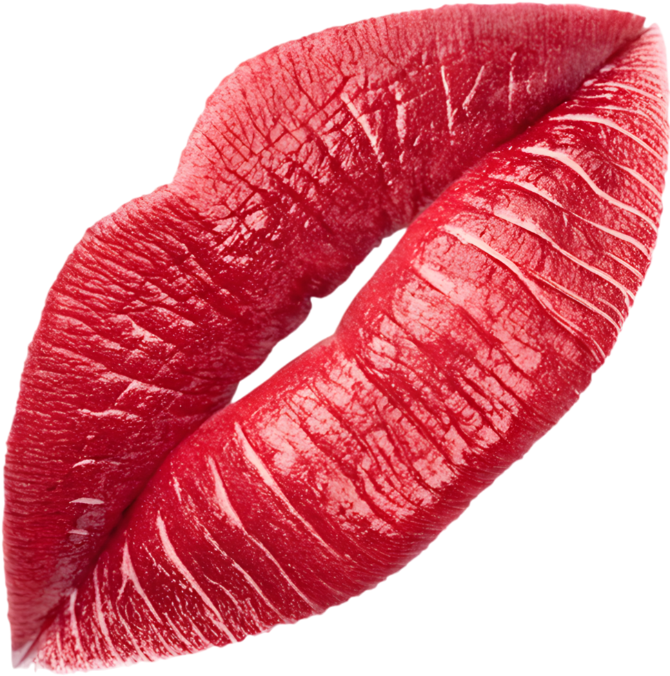 Colorful kiss mark highlights moments of tender intimate affection. . png
