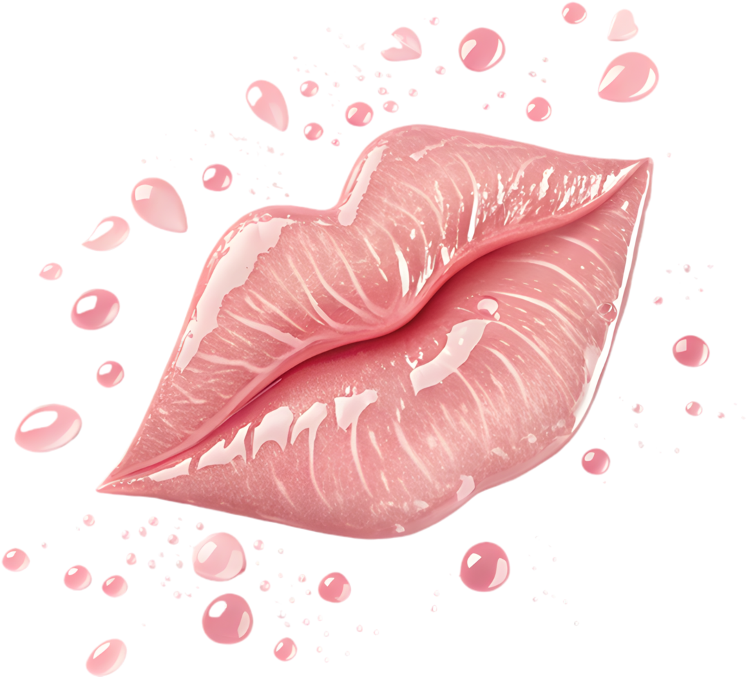 Intimate affection captured beautifully in a colorful kiss mark. . png