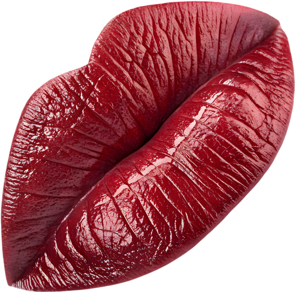Tender affection depicted in a delicate colorful kiss mark. . png