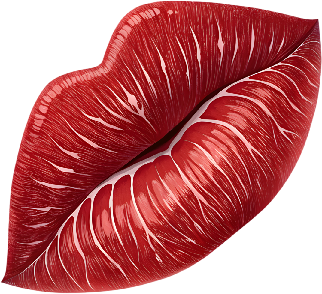 Intimate affection beautifully symbolized by a colorful kiss mark. . png