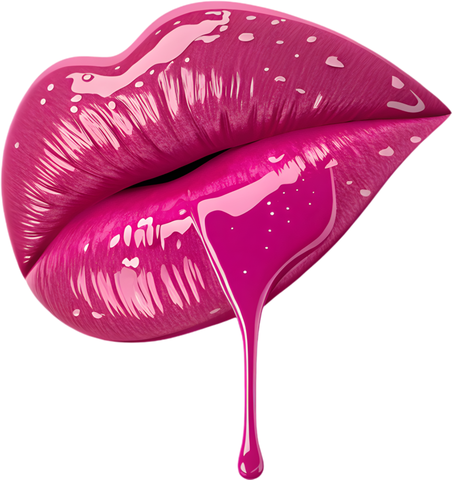 Colorful bleeding lip speaks volumes of romantic emotions. . png