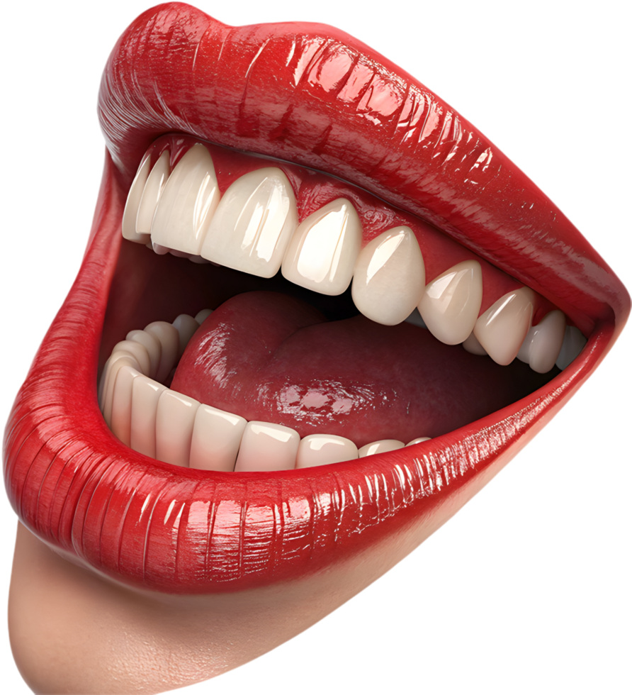 Painted lips reveal emotions with sensual, colorful artistic expression. . png