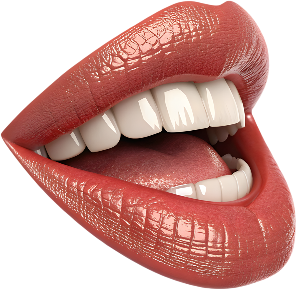 Emotions dance through artistic expression of colorful painted lips. . png