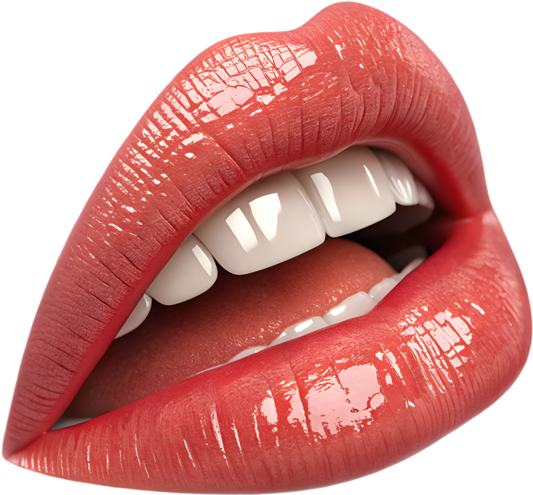 Colorful painted lips reveal emotions through artistic sensual expression. . png