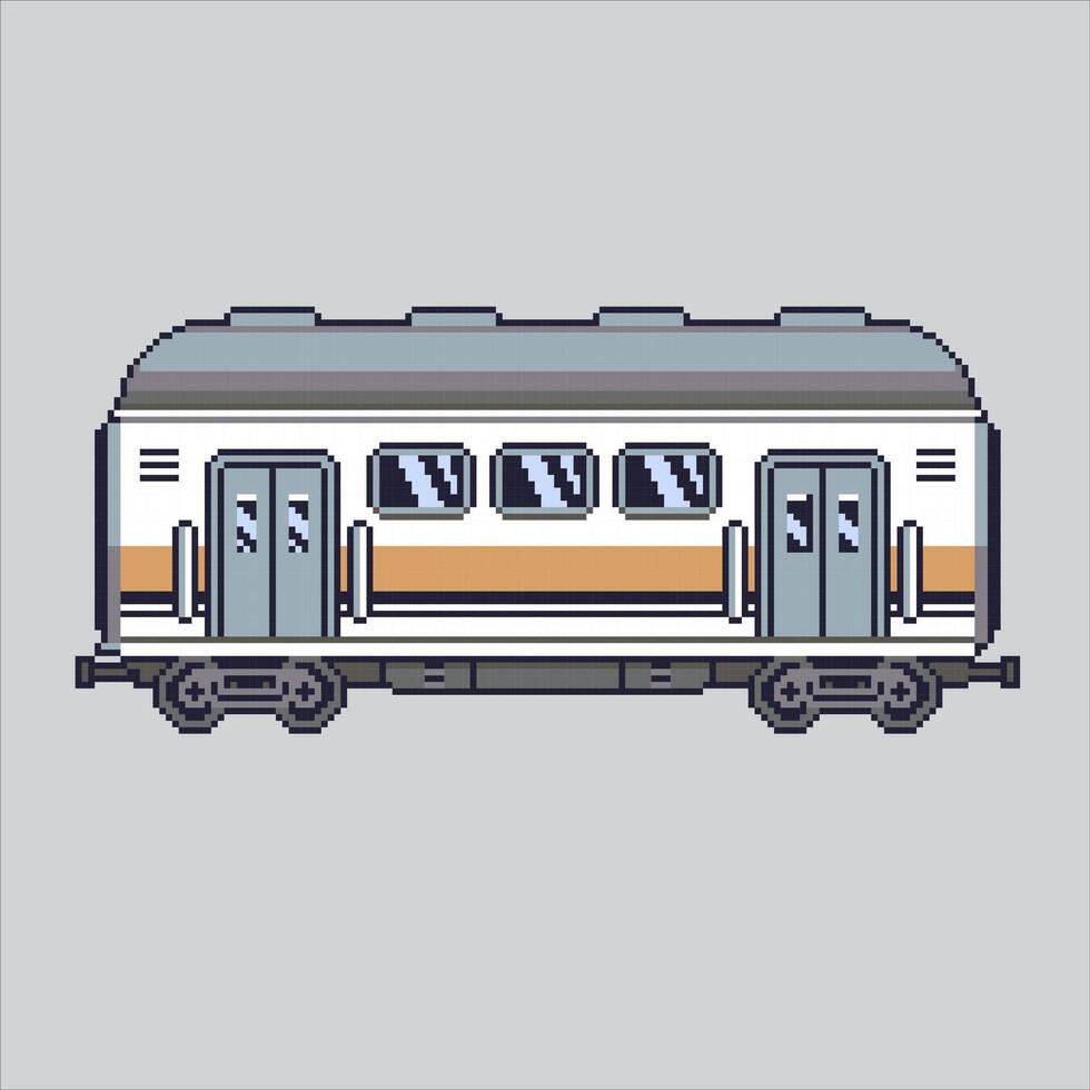 Pixel art illustration Passenger Carriage. Pixelated Passenger Train. Passenger Train Carriage icon pixelated for the pixel art game and icon for website and game. old school retro. vector