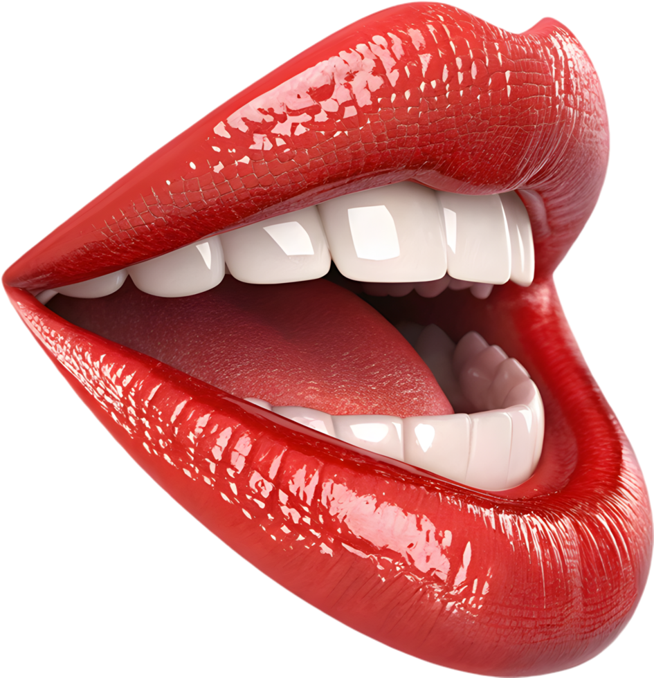 Artistic painted lips portray emotions through colorful sensual expression. . png