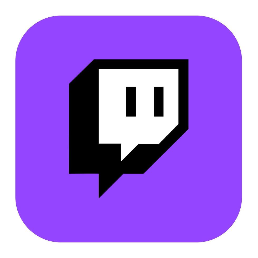 Twitch Icon Illustration In Square Background vector
