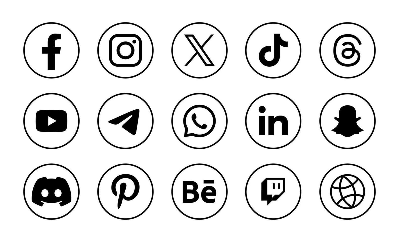 Popular social network logo vector