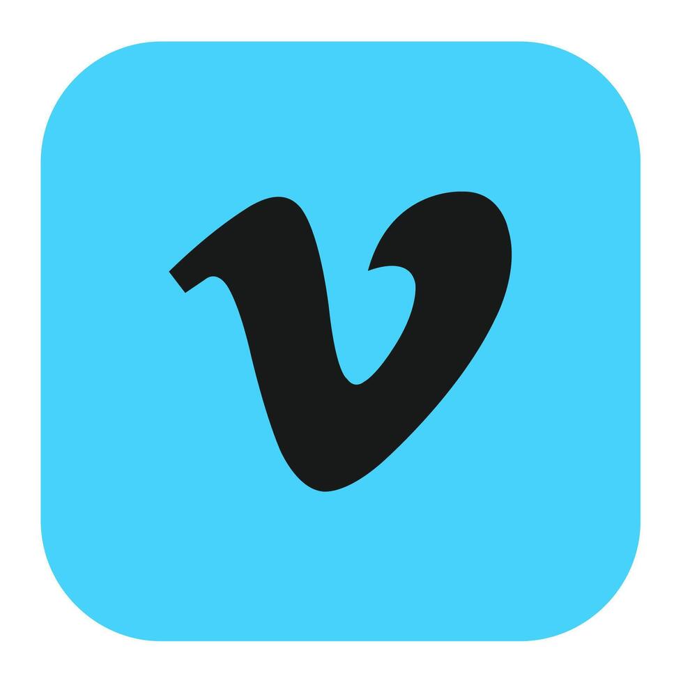 Vimeo Icon Illustration In Square Background vector