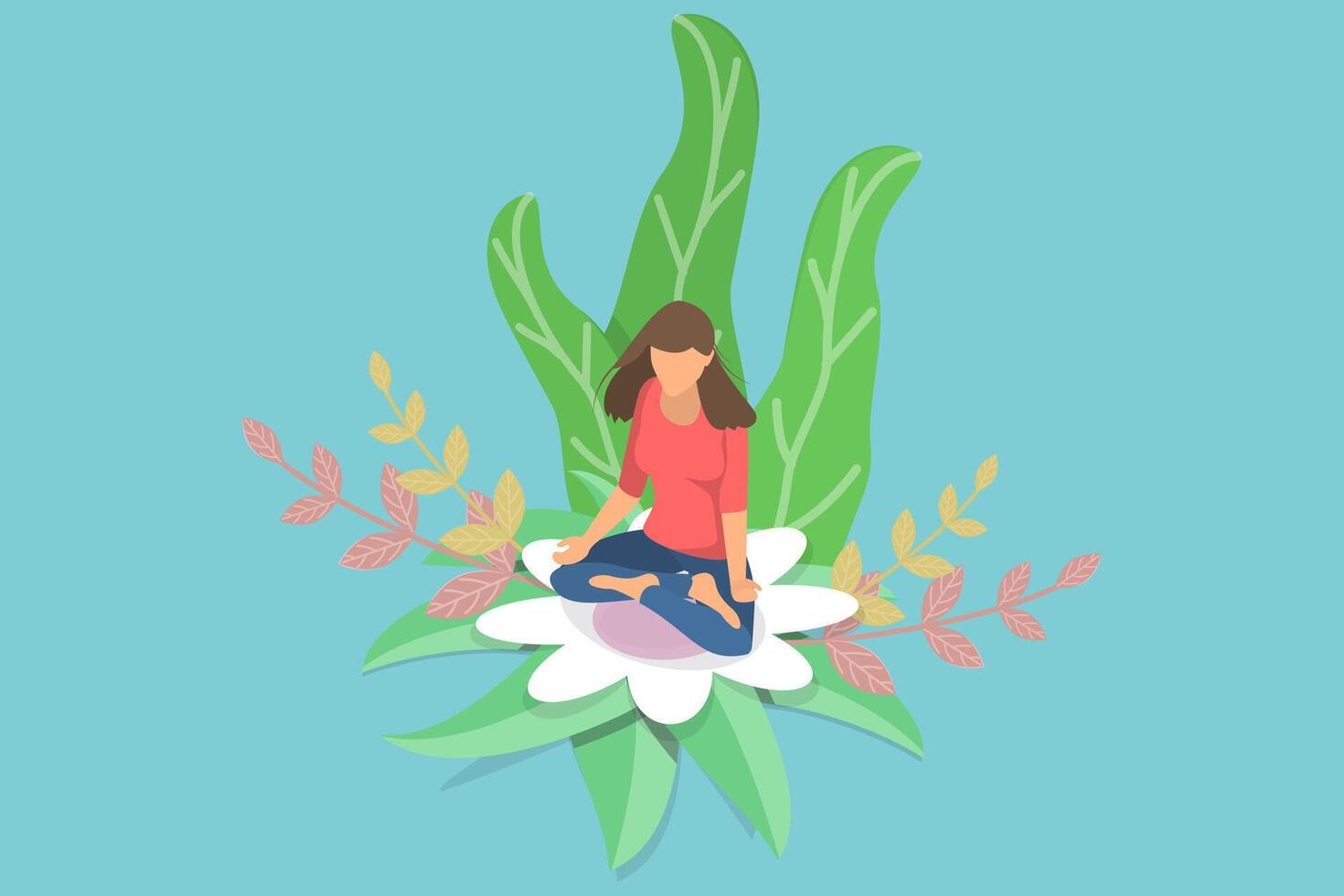 3D Isometric Flat Conceptual Illustration of Mental Wellness vector