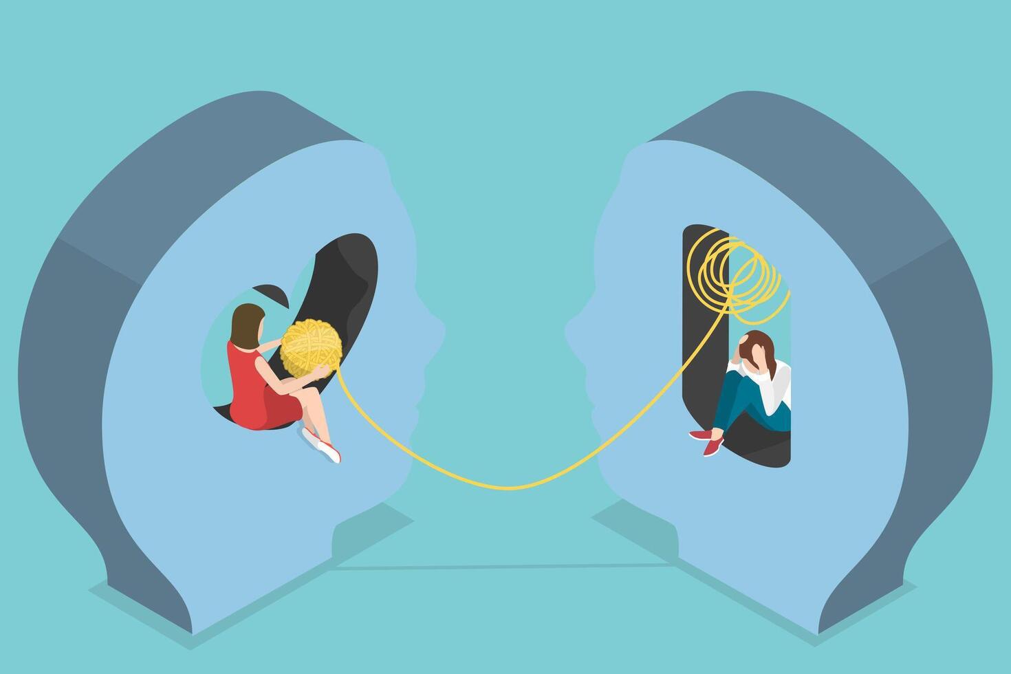 3D Isometric Flat Conceptual Illustration of Social Empathy vector