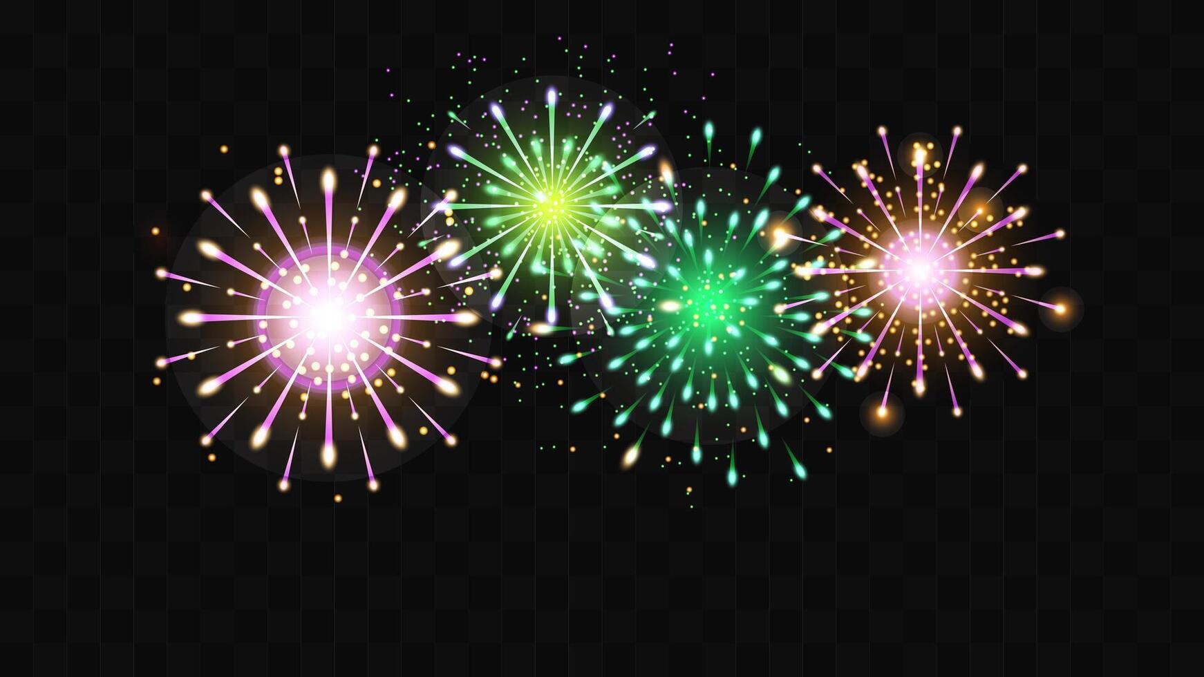 Firework festive color on a transparent background. Holiday Wedding Festival Design for Birthday Card Poster advertising. vector